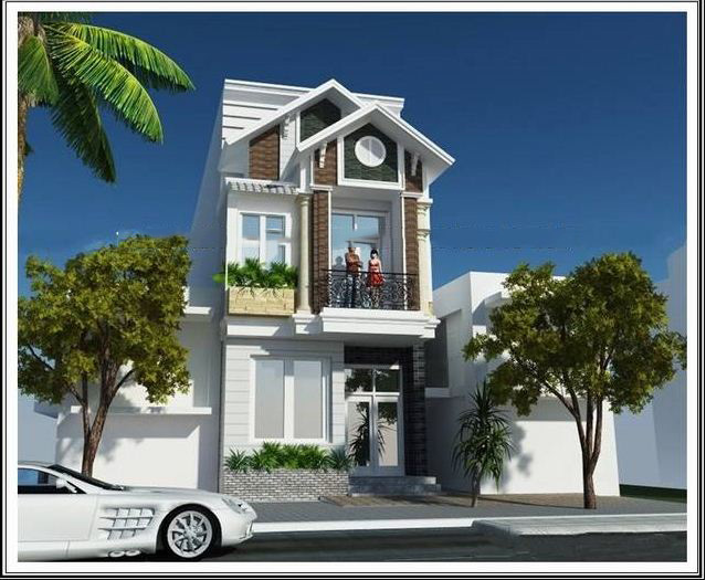 Phối cảnh nhà ống 1 tầng