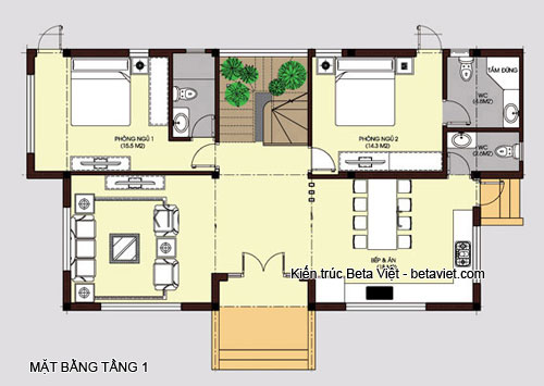 Thiết kế mặt bằng tầng 1