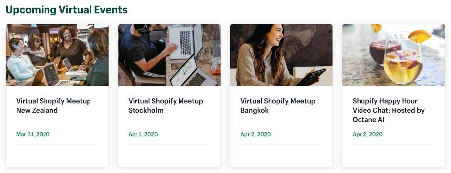 Shopify is hosting online virtual events for its merchants to attend