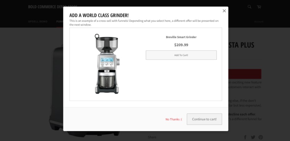 Bold Upsell helps users upsell and cross-sell unique and relevant offers