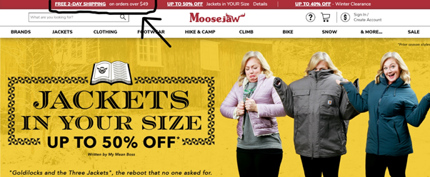 Free shipping threshold visibility