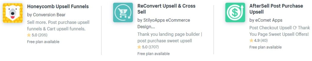 Top 3 recommended apps for post-purchase upselling