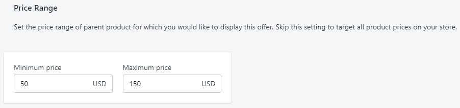 Targeting upsells based on the parent's product price