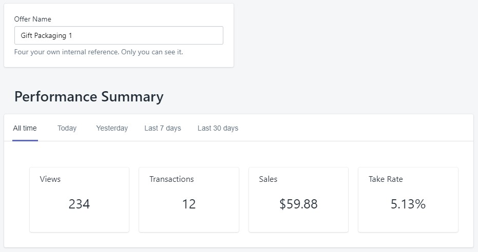 Detailed Upsell Analytics per Offer
