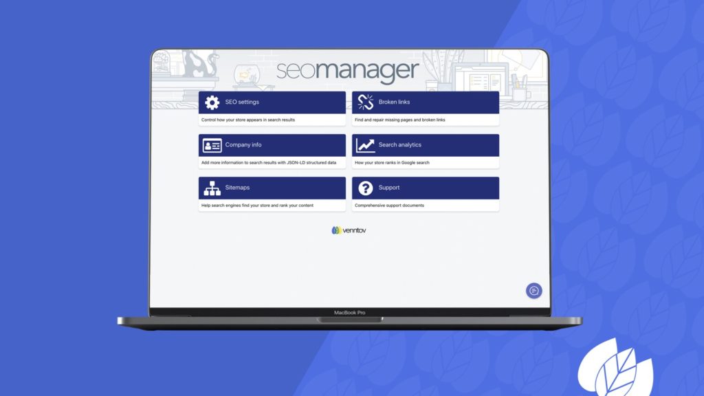 Screenshot of the SEO Manager dashboard