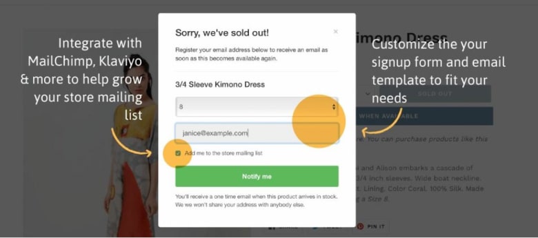 Back in stock is a must-have app for any Shopify store, which has out of stock products