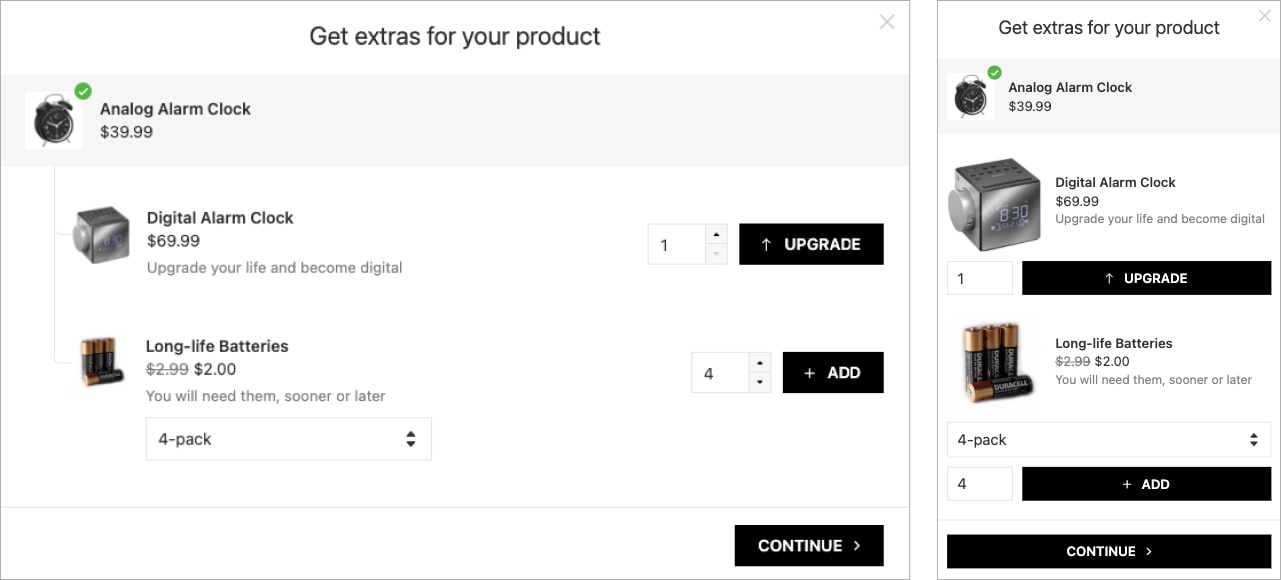 Preview of the quantity selector in Candy Rack
