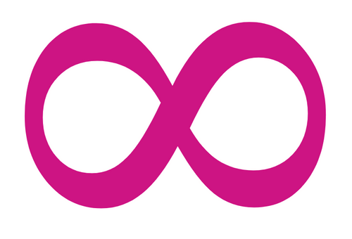 A pink infinity symbol