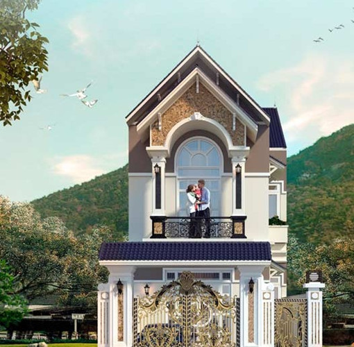 nhà 2 tầng phong cách tân cổ điển
