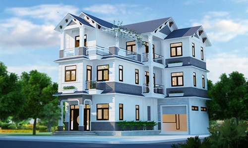 Biệt thự 3 tầng chữ L