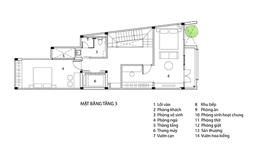 Bản vẽ thiết kế mặt bằng tầng 3
