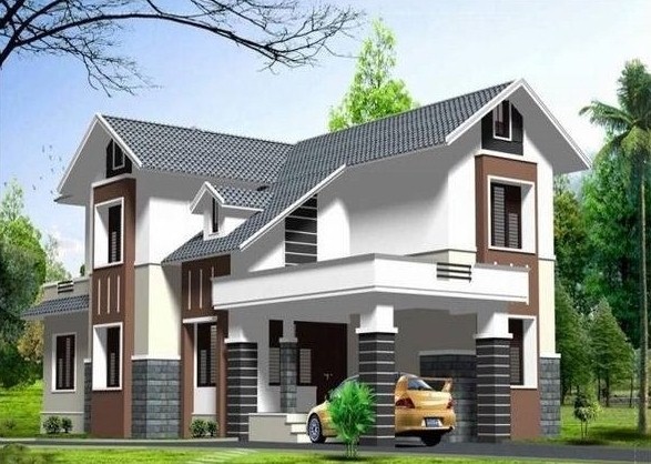 nhà vườn hình chữ L