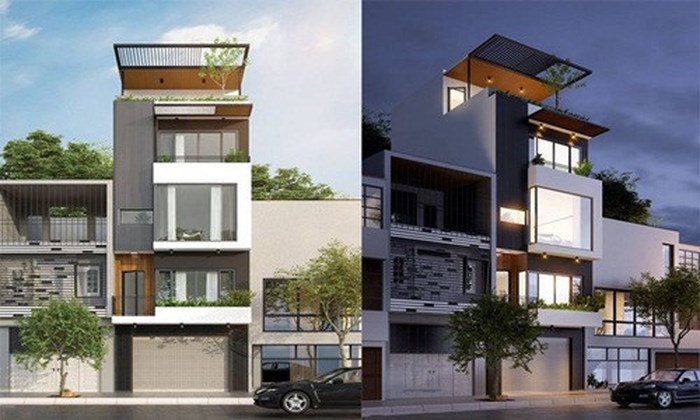 nhà phố 4 tầng đẹp