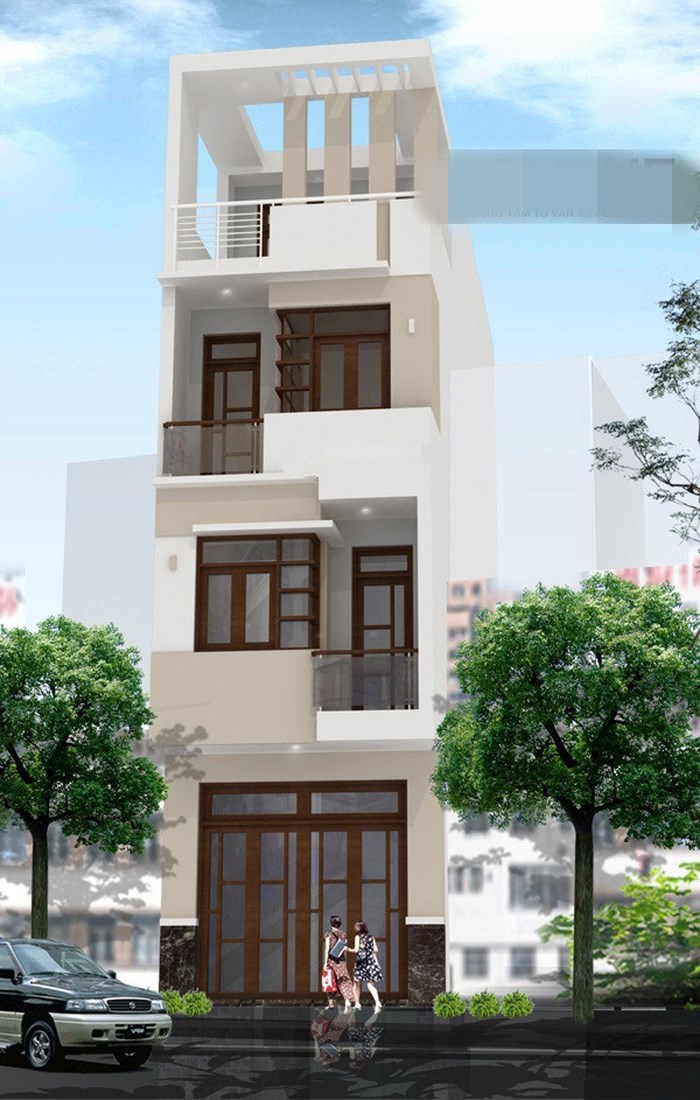 mẫu nhà phố lệch tầng