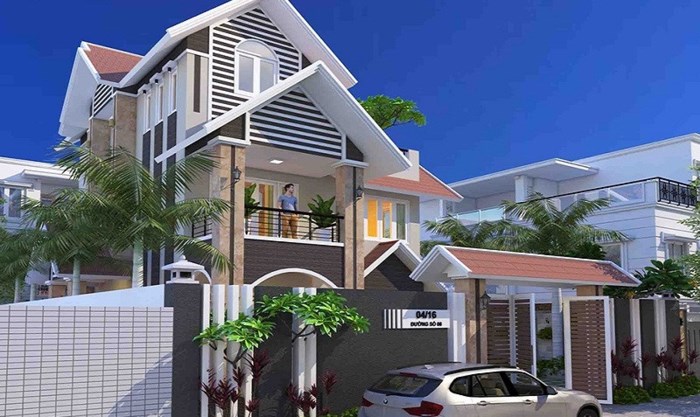 mẫu biệt thự mái Thái hiện đại