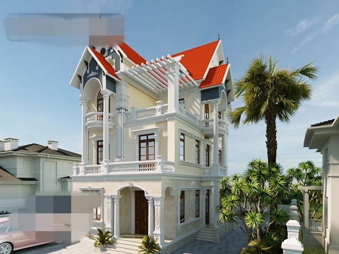 biệt thự 3 tầng mái Thái
