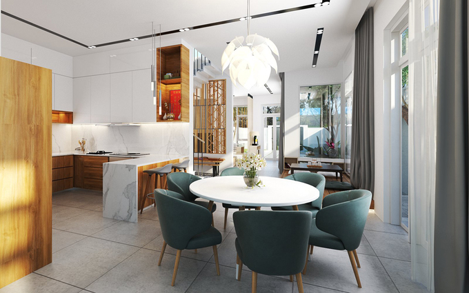 nhà 2 tầng mái dốc
