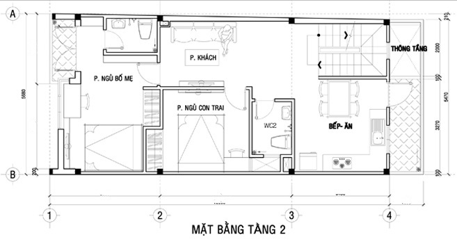 mặt bằng tầng 2
