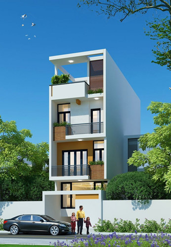 mẫu nhà phố 3 tầng, 1 tum