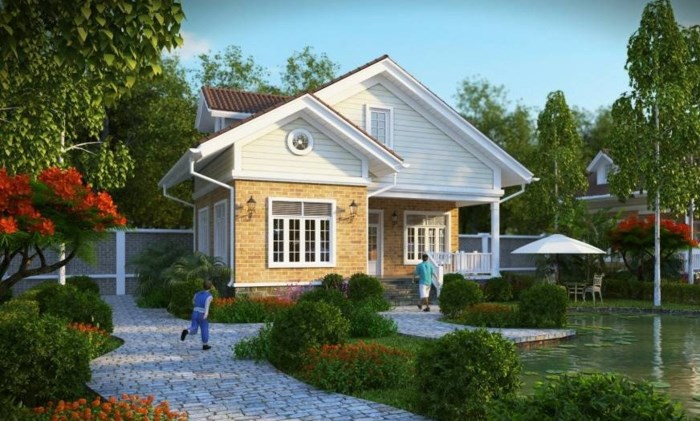 biệt thự 1 tầng gọn đẹp