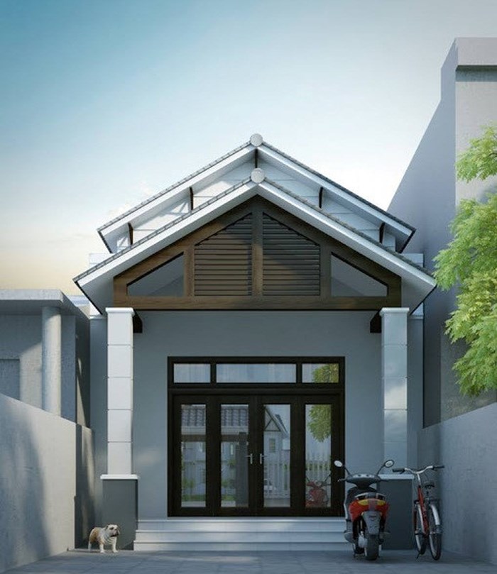 nhà ống 1 tầng mái Thái