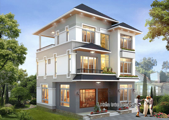 Biệt thự 3 tầng hiện đại và tiện nghi