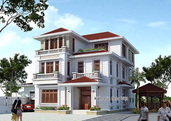 Phối cảnh biệt thự 3 tầng