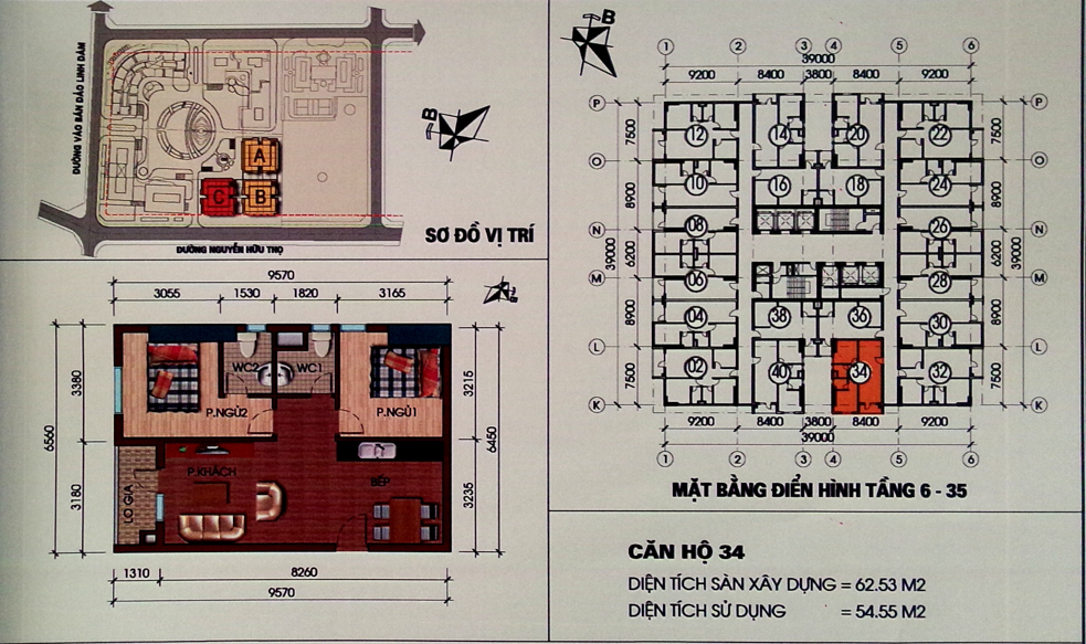 Mặt bằng của căn hộ hiện tại