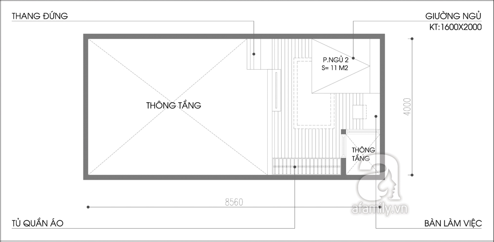 Bản thiết kế cải tạo gác xép.