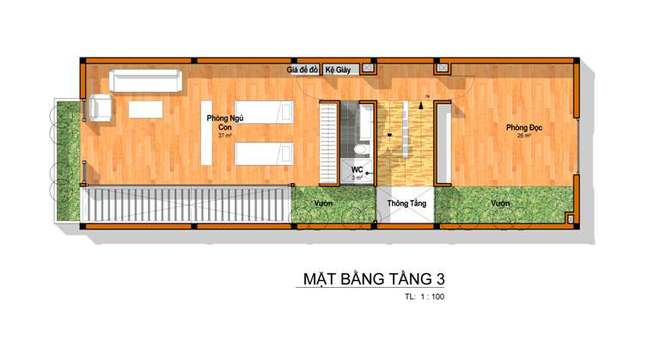 tầng 2 của căn biệt thự