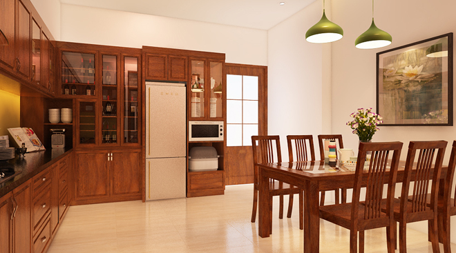 Các tiện nghi như tủ lạnh, lò vi sóng, máy sấy