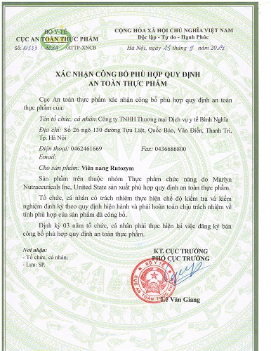 giấy xác nhận sản phẩm an toàn chất lượng