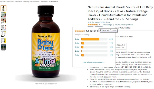 Vitamin tổng hợp Baby Plex Nature's Plus
