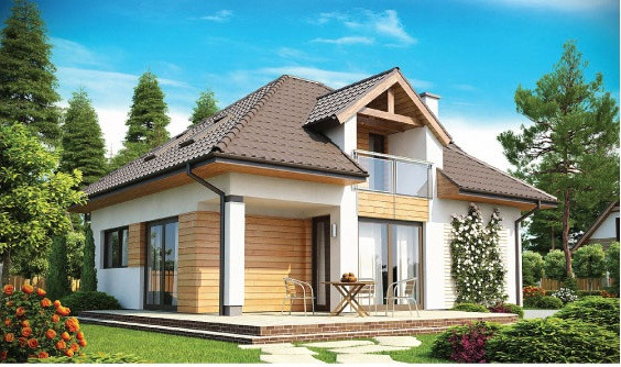 Hình ảnh mẫu biệt thự vườn 2 tầng với phần mái cách điệu
