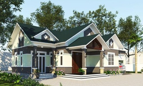 mặt tiền biệt thự vườn đẹp