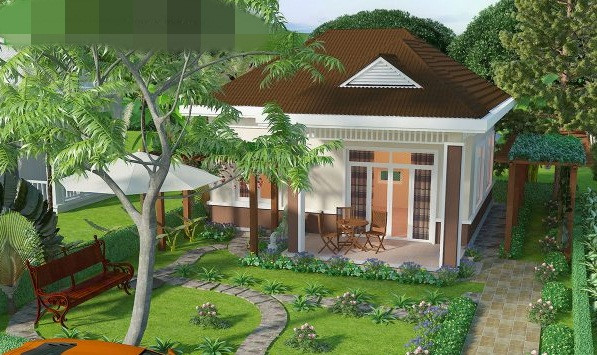 biệt thự 1 tầng có thiết kế đơn giản