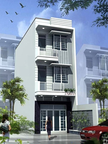 thiết kế mặt tiền nhà ống
