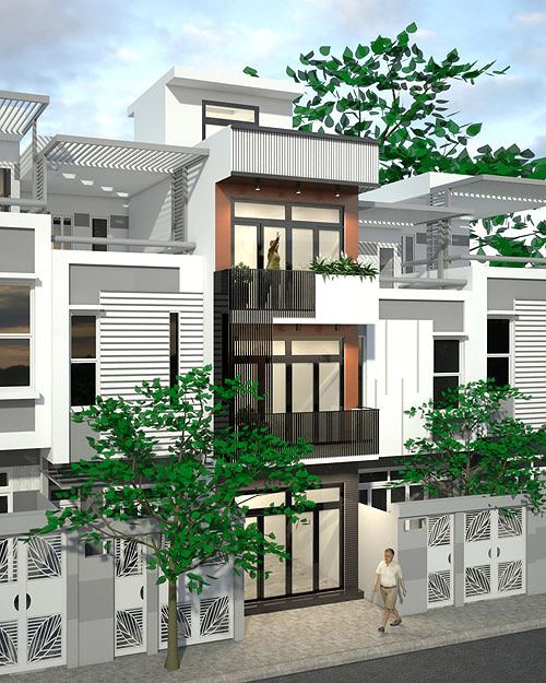 mẫu nhà ống 3 tầng 1 tum