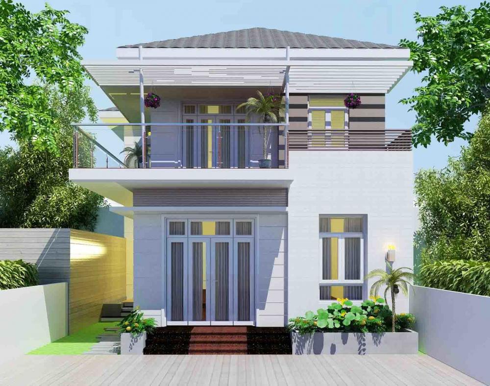 nhà ống 2 tầng có sân vườn