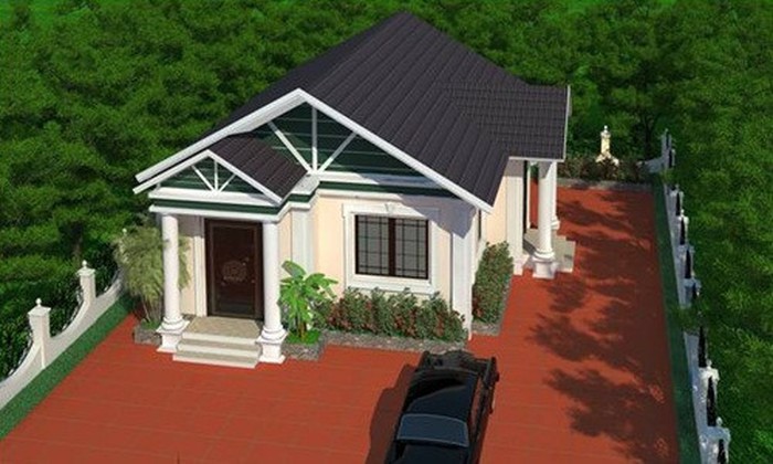 nhà cấp 4 mái Thái phong cách biệt thự nhà vườn