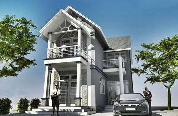 nhà 2 tầng chữ L