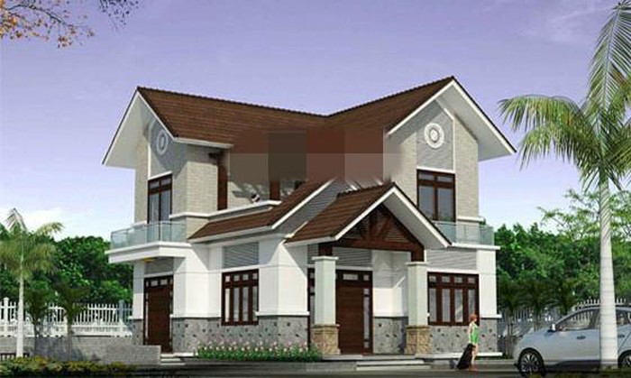 biệt thự 2 tầng mái ngói đẹp