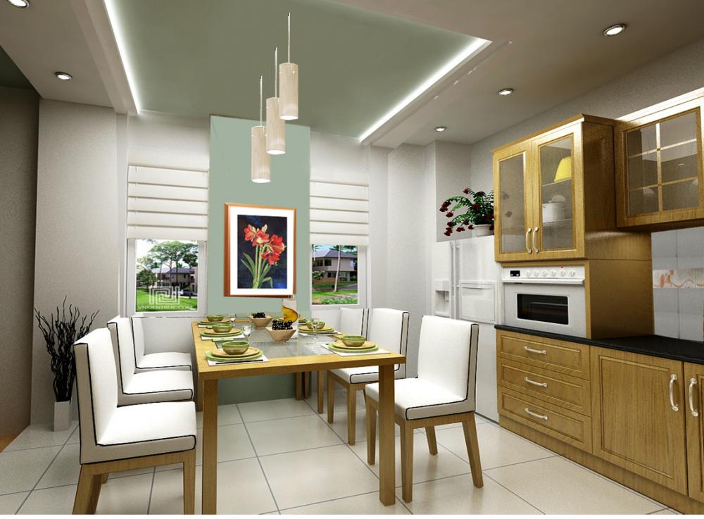 bếp kết hợp phòng ăn
