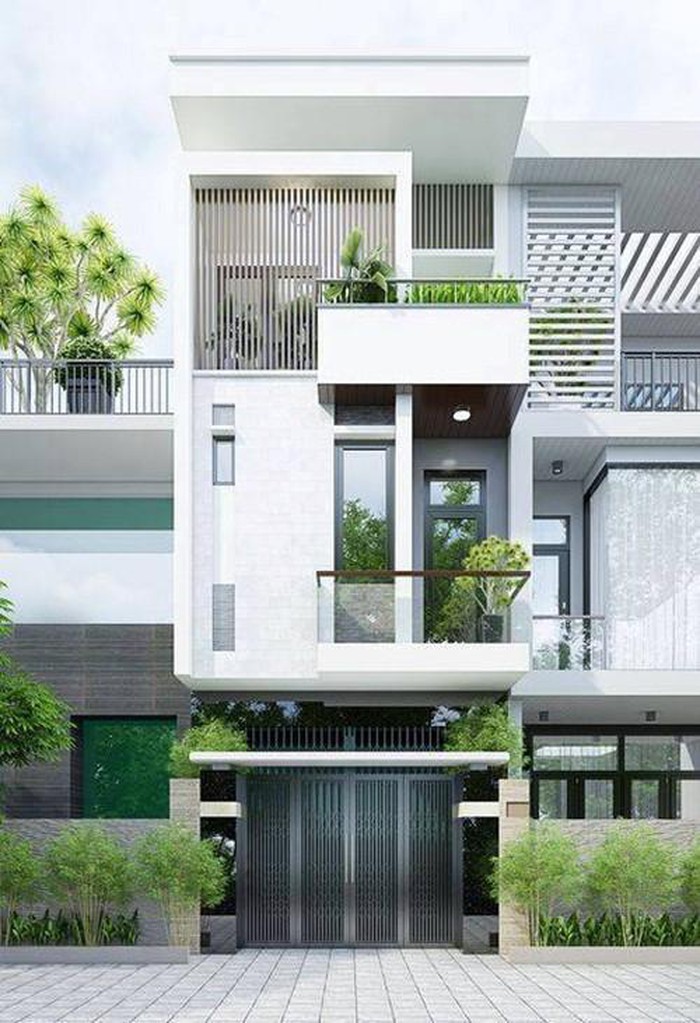mẫu nhà phố hài hòa với cảnh quan