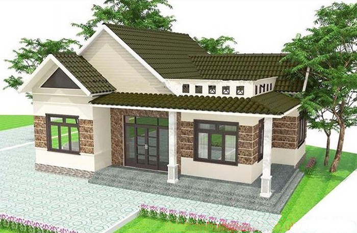 nhà cấp 4 mái Thái 3 phòng ngủ