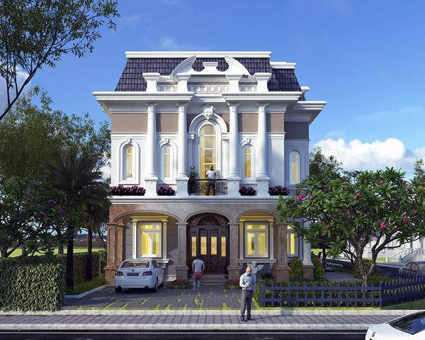 Mẫu nhà phố 2 tầng khá bắt mắt