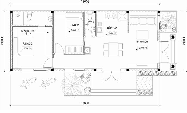 nhà cấp 4 mái Thái