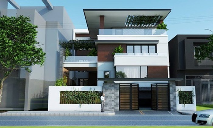mẫu biệt thự 4 tầng