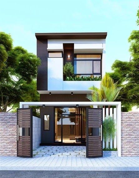 mặt tiền nhà ống 2 tầng