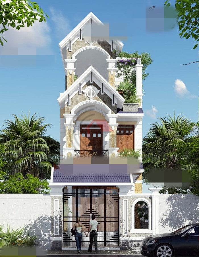 nhà phố 2 tầng 1 tum